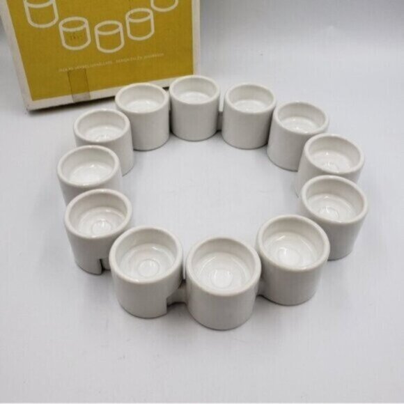 IKEA Tealight Holders White Linking Original Box Full Set of 12 - Picture 2 of 16